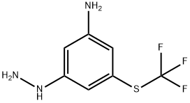 3-Hydrazinyl-5-(trifluoromethylthio)aniline Struktur