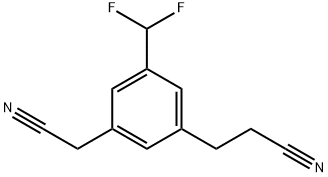3-(2-Cyanoethyl)-5-(difluoromethyl)phenylacetonitrile 结构式