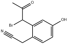2-(1-Bromo-2-oxopropyl)-4-hydroxyphenylacetonitrile 结构式
