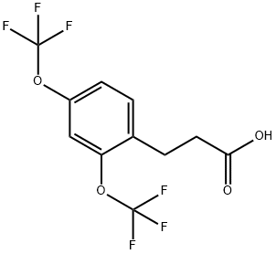 (2,4-Bis(trifluoromethoxy)phenyl)propanoic acid 结构式