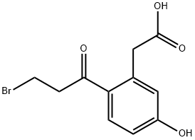 2-(3-Bromopropanoyl)-5-hydroxyphenylacetic acid 结构式