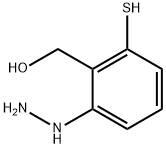 2-Hydrazinyl-6-mercaptobenzylalcohol Struktur