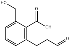 2-(Hydroxymethyl)-6-(3-oxopropyl)benzoic acid 结构式
