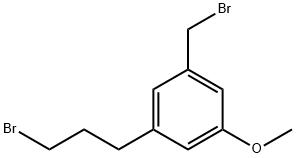 3-(Bromomethyl)-5-(3-bromopropyl)anisole 化学構造式