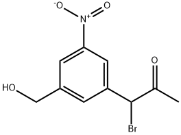 3-(1-Bromo-2-oxopropyl)-5-nitrobenzyl alcohol 结构式