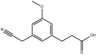 3-(2-Carboxyethyl)-5-methoxyphenylacetonitrile Structure