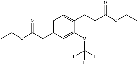 Ethyl 4-(3-ethoxy-3-oxopropyl)-3-(trifluoromethoxy)phenylacetate,1806468-34-7,结构式