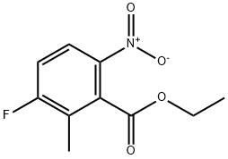 3-氟-2-甲基-6-硝基苯甲酸乙酯 结构式