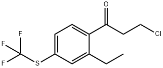 3-Chloro-1-(2-ethyl-4-(trifluoromethylthio)phenyl)propan-1-one Struktur