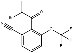 2-(2-Bromopropanoyl)-3-(trifluoromethoxy)benzonitrile 结构式