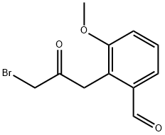 2-(3-Bromo-2-oxopropyl)-3-methoxybenzaldehyde Struktur