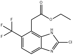 Ethyl 2-chloro-5-trifluoromethyl-1H-benzimidazole-4-acetate 结构式