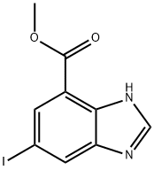 1H-Benzimidazole-7-carboxylic acid, 5-iodo-, methyl ester 化学構造式