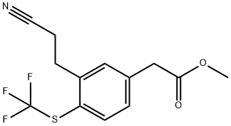 Methyl 3-(2-cyanoethyl)-4-(trifluoromethylthio)phenylacetate 结构式