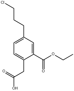 Ethyl 2-(carboxymethyl)-5-(3-chloropropyl)benzoate 结构式