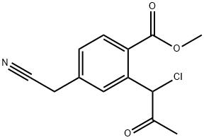 Methyl 2-(1-chloro-2-oxopropyl)-4-(cyanomethyl)benzoate Structure