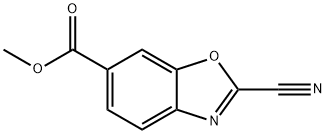 6-Benzoxazolecarboxylic acid, 2-cyano-, methyl ester 结构式