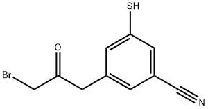 3-(3-Bromo-2-oxopropyl)-5-mercaptobenzonitrile 结构式