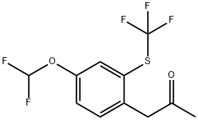 1-(4-(Difluoromethoxy)-2-(trifluoromethylthio)phenyl)propan-2-one 结构式