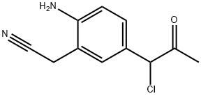 2-Amino-5-(1-chloro-2-oxopropyl)phenylacetonitrile,1806555-75-8,结构式