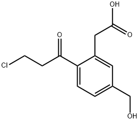 2-(3-Chloropropanoyl)-5-(hydroxymethyl)phenylacetic acid 结构式