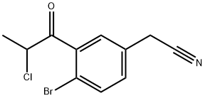 4-Bromo-3-(2-chloropropanoyl)phenylacetonitrile Struktur