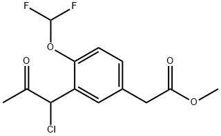 Methyl 3-(1-chloro-2-oxopropyl)-4-(difluoromethoxy)phenylacetate Structure