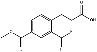 Methyl 4-(2-carboxyethyl)-3-(difluoromethyl)benzoate Struktur