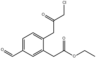 Ethyl 2-(3-chloro-2-oxopropyl)-5-formylphenylacetate Structure