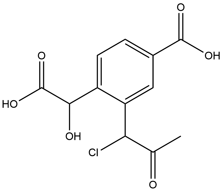 4-Carboxy-2-(1-chloro-2-oxopropyl)mandelic acid Structure