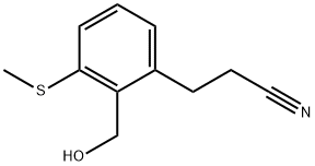 3-(2-(Hydroxymethyl)-3-(methylthio)phenyl)propanenitrile 结构式
