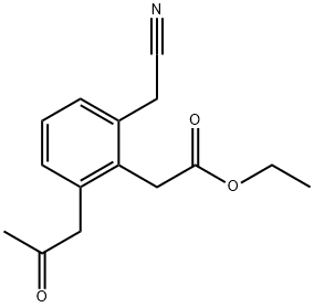 Ethyl 2-(cyanomethyl)-6-(2-oxopropyl)phenylacetate,1806621-92-0,结构式