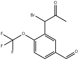 3-(1-Bromo-2-oxopropyl)-4-(trifluoromethoxy)benzaldehyde,1806630-00-1,结构式