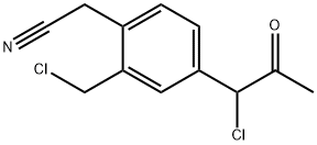 2-(Chloromethyl)-4-(1-chloro-2-oxopropyl)phenylacetonitrile 结构式