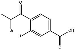 4-(2-Bromopropanoyl)-3-iodobenzoic acid 结构式