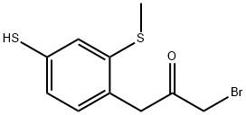 4-(3-Bromo-2-oxopropyl)-3-(methylthio)thiophenol,1806636-01-0,结构式