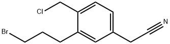3-(3-Bromopropyl)-4-(chloromethyl)phenylacetonitrile 结构式