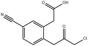 2-(3-Chloro-2-oxopropyl)-5-cyanophenylacetic acid 结构式