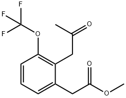 Methyl 2-(2-oxopropyl)-3-(trifluoromethoxy)phenylacetate 结构式
