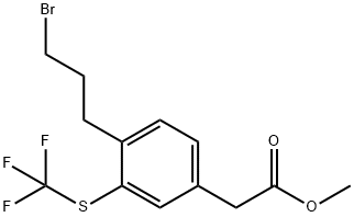 Methyl 4-(3-bromopropyl)-3-(trifluoromethylthio)phenylacetate 结构式