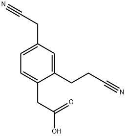 2-(2-(2-Cyanoethyl)-4-(cyanomethyl)phenyl)acetic acid Struktur