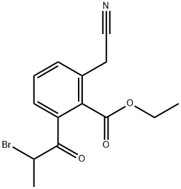 Ethyl 2-(2-bromopropanoyl)-6-(cyanomethyl)benzoate,1806674-17-8,结构式
