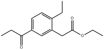 Ethyl 2-ethyl-5-propionylphenylacetate 结构式