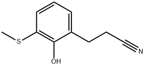 3-(2-Hydroxy-3-(methylthio)phenyl)propanenitrile Struktur
