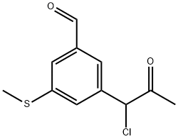 3-(1-Chloro-2-oxopropyl)-5-(methylthio)benzaldehyde Structure