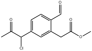 Methyl 5-(1-chloro-2-oxopropyl)-2-formylphenylacetate,1806697-90-4,结构式