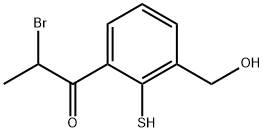 3-(2-Bromopropanoyl)-2-mercaptobenzyl alcohol Structure
