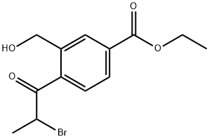 Ethyl 4-(2-bromopropanoyl)-3-(hydroxymethyl)benzoate 结构式