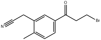 5-(3-Bromopropanoyl)-2-methylphenylacetonitrile 结构式