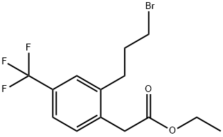 Ethyl 2-(3-bromopropyl)-4-(trifluoromethyl)phenylacetate Struktur